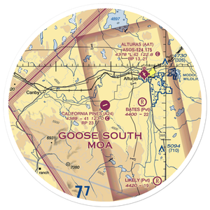 California Pines Airport (A24) VFR Sectional Sticker (30 mile)
