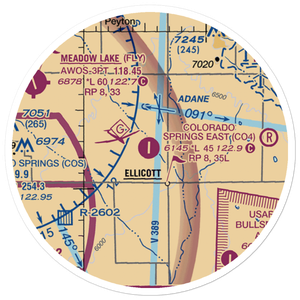 Colorado Springs East Airport (CO4) VFR Sectional Sticker (20 mile)