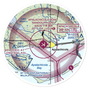 Apalachicola Regional Airport (AAF) VFR Sectional Sticker (20 mile)