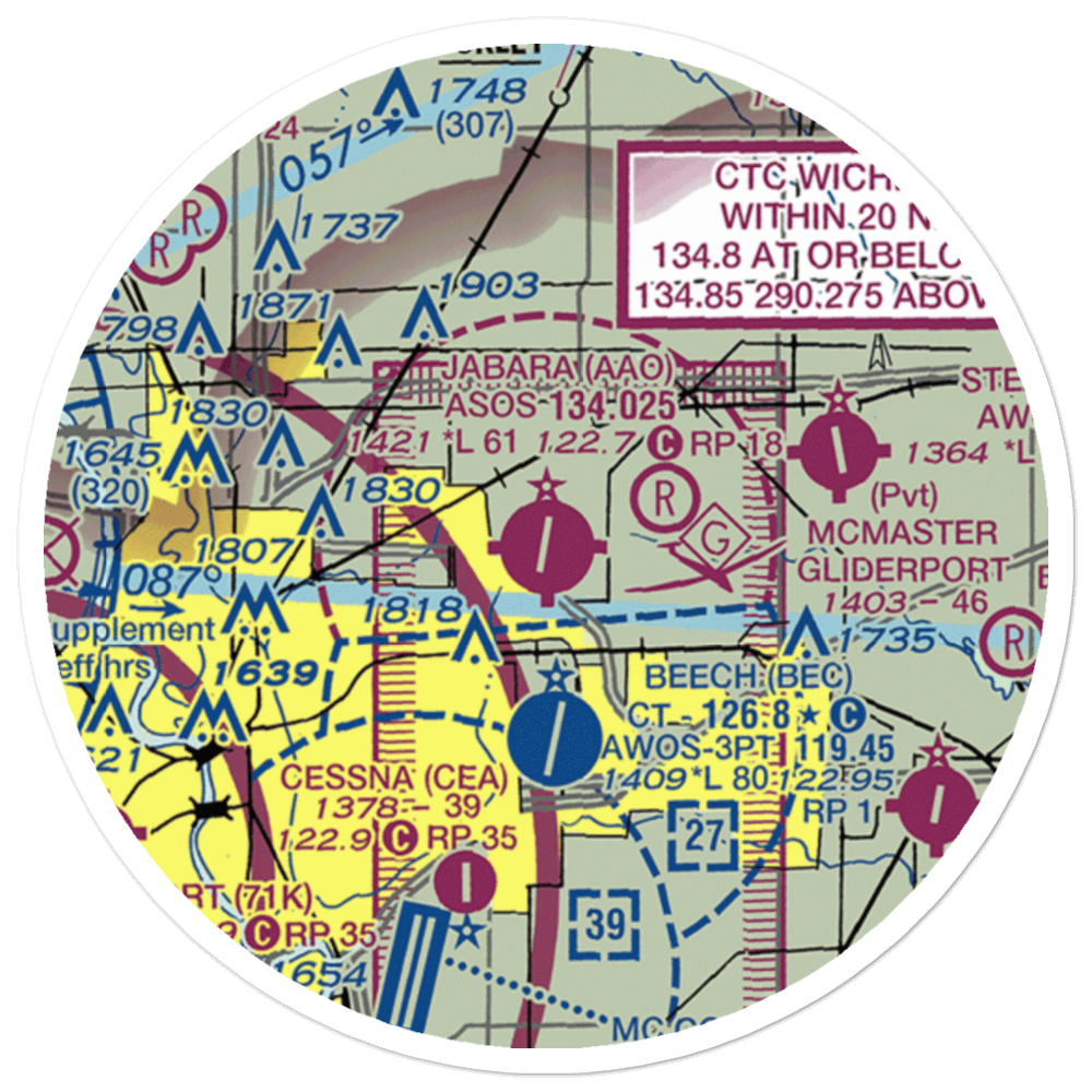 Colonel James Jabara Airport (AAO) VFR Sectional Sticker (20 mile) 