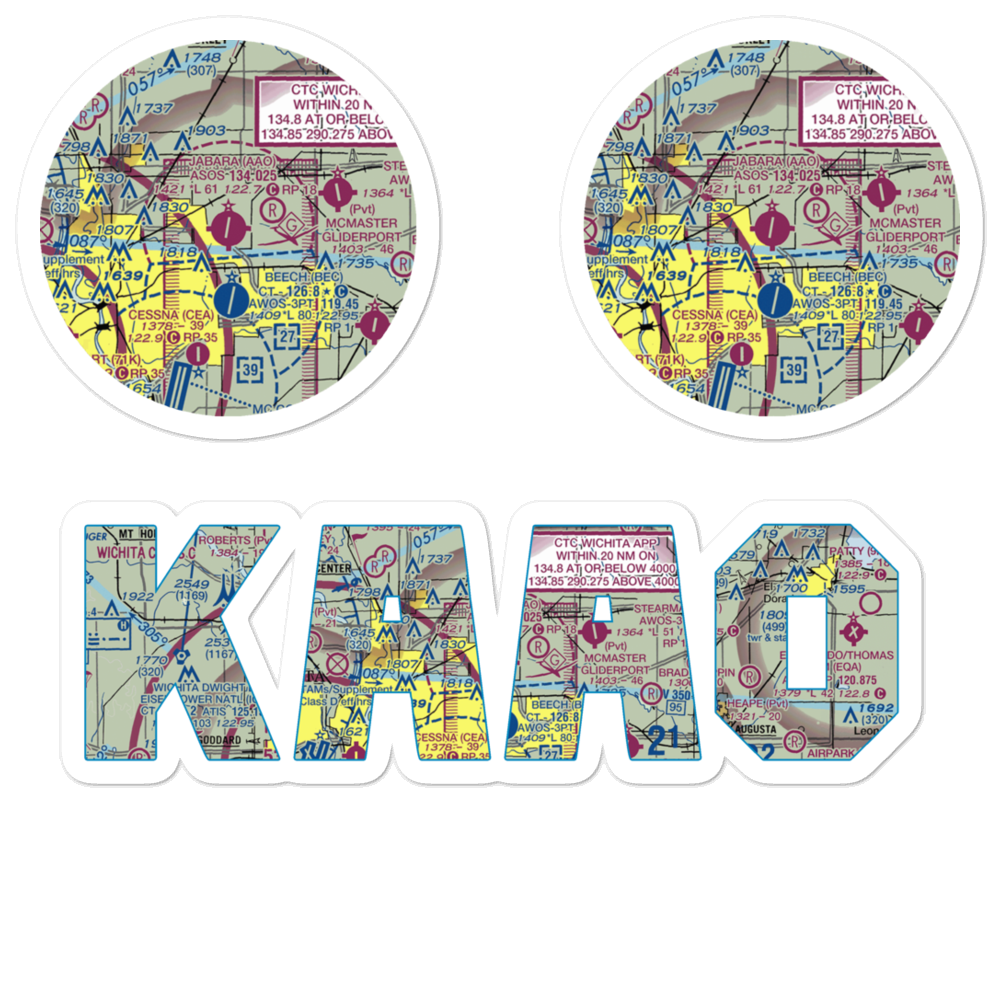 Colonel James Jabara Airport (AAO) VFR Sectional Sticker Pack 