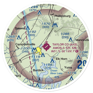 Taylor County Airport (AAS) VFR Sectional Sticker (20 mile)