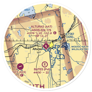 Alturas Municipal Airport (AAT) VFR Sectional Sticker (20 mile)