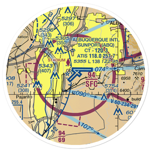 Albuquerque International Sunport (ABQ) VFR Sectional Sticker (20 mile)
