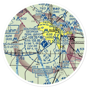 Southwest Georgia Regional Airport (ABY) VFR Sectional Sticker (20 mile)
