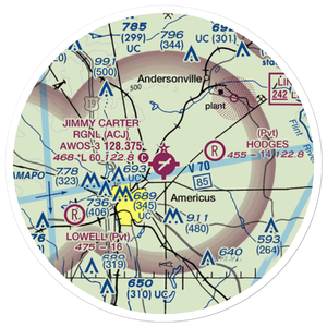 Jimmy Carter Regional Airport (ACJ) VFR Sectional Sticker (20 mile)
