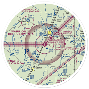 Allen Parish Airport (ACP) VFR Sectional Sticker (30 mile)