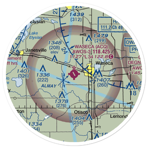 Waseca Municipal Airport (ACQ) VFR Sectional Sticker (20 mile)