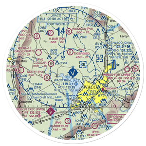 Waco Regional Airport (ACT) VFR Sectional Sticker (30 mile)