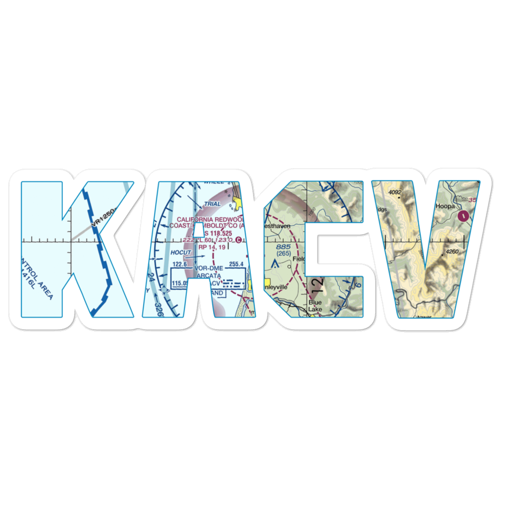 California Redwood Coast-Humboldt County Airport (ACV) VFR Sectional Sticker 