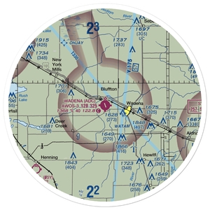 Wadena Municipal Airport (ADC) VFR Sectional Sticker (30 mile)
