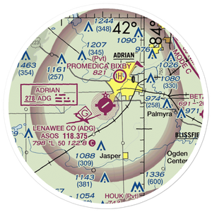 Lenawee County Airport (ADG) VFR Sectional Sticker (20 mile)