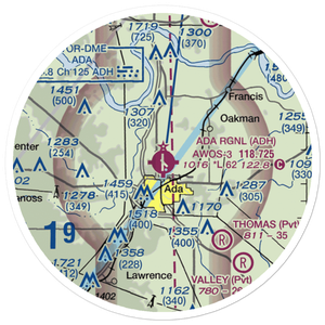 Ada Regional Airport (ADH) VFR Sectional Sticker (20 mile)