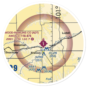 Atwood-Rawlins County City Airport (ADT) VFR Sectional Sticker (20 mile)