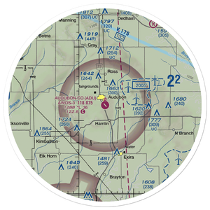 Audubon County Airport (ADU) VFR Sectional Sticker (30 mile)