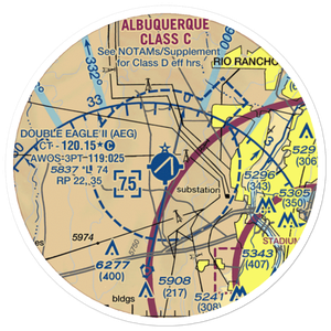 Double Eagle II Airport (AEG) VFR Sectional Sticker (20 mile)