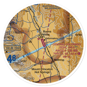 Central Colorado Regional Airport (AEJ) VFR Sectional Sticker (20 mile)