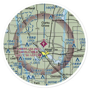 Albert Lea Municipal Airport (AEL) VFR Sectional Sticker (20 mile)