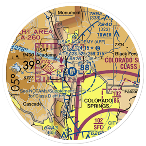 USAF Academy Airfield (AFF) VFR Sectional Sticker (20 mile)