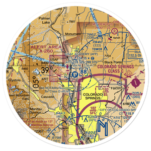 USAF Academy Airfield (AFF) VFR Sectional Sticker (30 mile)