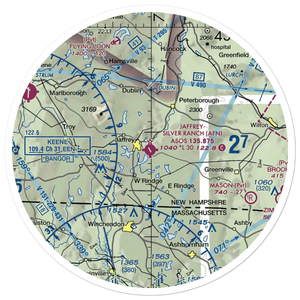 Jaffrey Airport Silver Ranch Airport (AFN) VFR Sectional Sticker (30 mile)