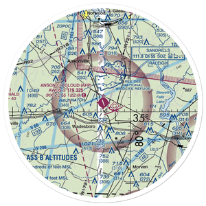 Anson County Airport - Jeff Cloud Field (AFP) VFR Sectional Sticker (30 mile)