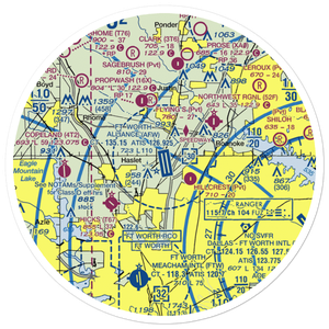 Fort Worth Alliance Airport (AFW) VFR Sectional Sticker (30 mile)