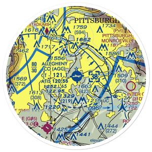 Allegheny County Airport (AGC) VFR Sectional Sticker (20 mile)