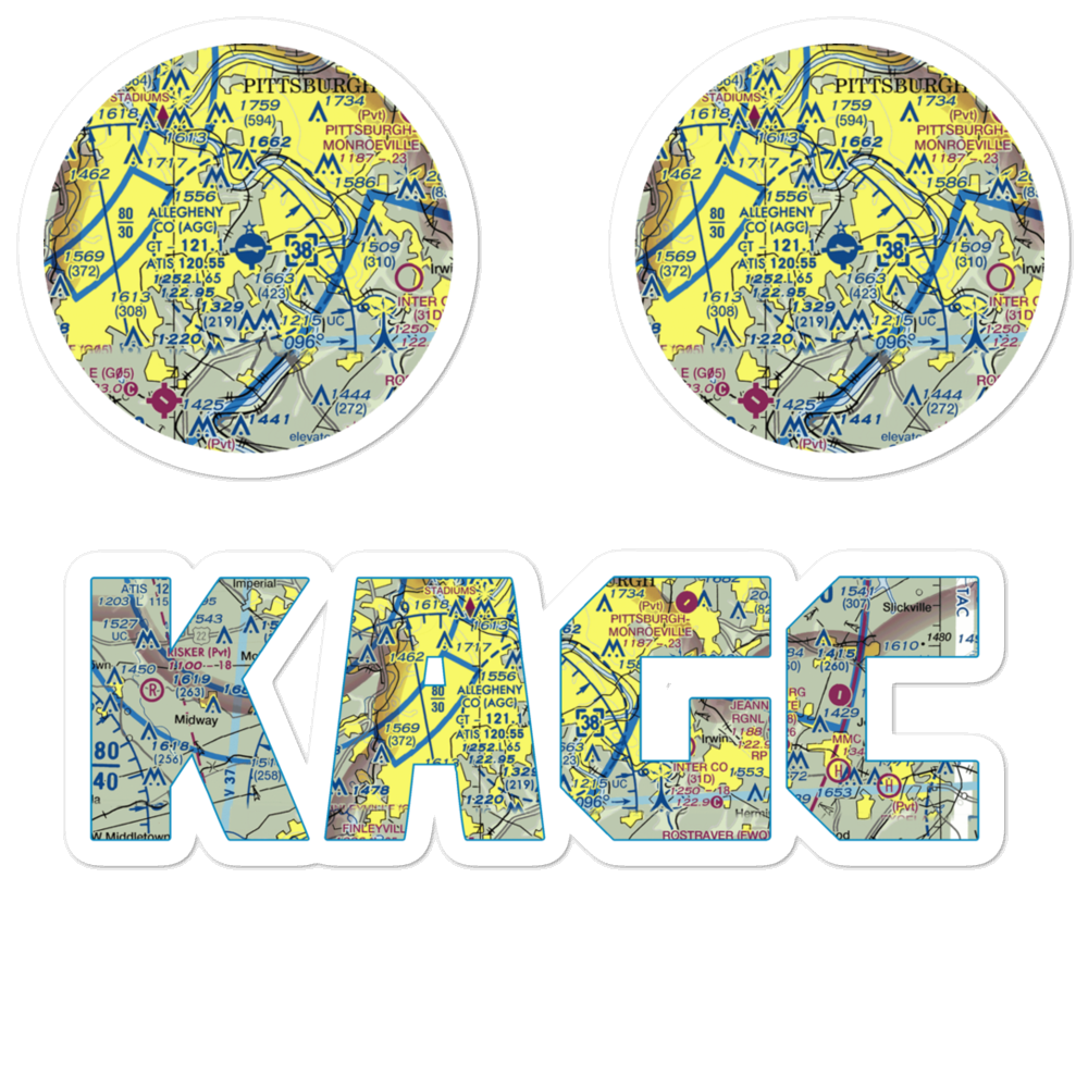 Allegheny County Airport (AGC) VFR Sectional Sticker Pack 