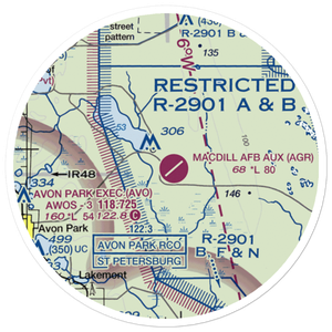 MacDill Air Force Base Auxiliary Field (AGR) VFR Sectional Sticker (20 mile)