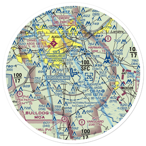 Augusta Regional At Bush Field (AGS) VFR Sectional Sticker (30 mile)