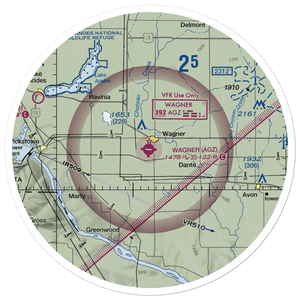 Wagner Municipal Airport (AGZ) VFR Sectional Sticker (30 mile)