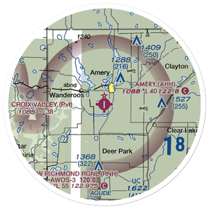 Amery Municipal Airport (AHH) VFR Sectional Sticker (20 mile)