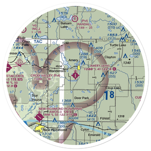 Amery Municipal Airport (AHH) VFR Sectional Sticker (30 mile)
