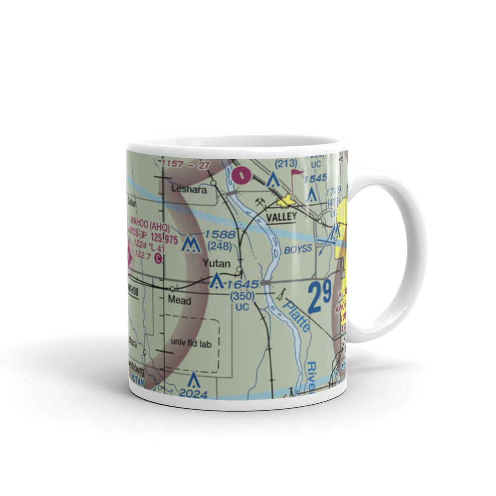 Wahoo Municipal Airport (AHQ) VFR Sectional  Mug 