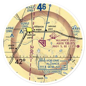 Alliance Municipal Airport (AIA) VFR Sectional Sticker (20 mile)