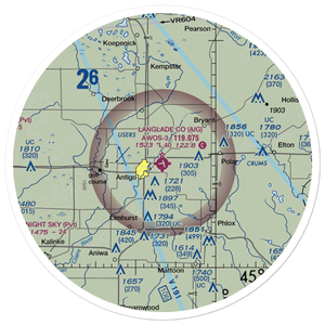 Langlade County Airport (AIG) VFR Sectional Sticker (30 mile)