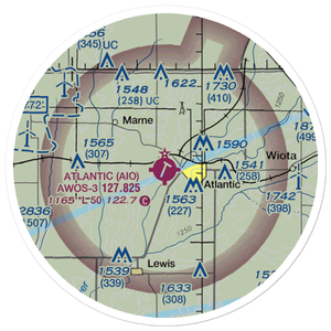 Atlantic Municipal Airport (AIO) VFR Sectional Sticker (20 mile)