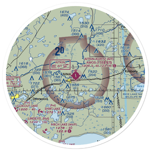 Aitkin Municipal Steve Kurtz Field (AIT) VFR Sectional Sticker (30 mile)