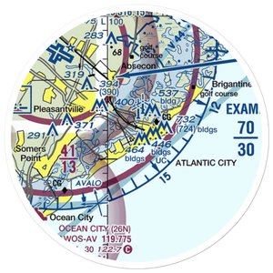 Atlantic City Municipal Bader Field (AIY) VFR Sectional Sticker (20 mile)