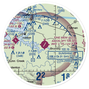 Lee C Fine Memorial Airport (AIZ) VFR Sectional Sticker (20 mile)