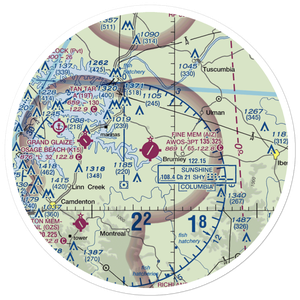 Lee C Fine Memorial Airport (AIZ) VFR Sectional Sticker (30 mile)