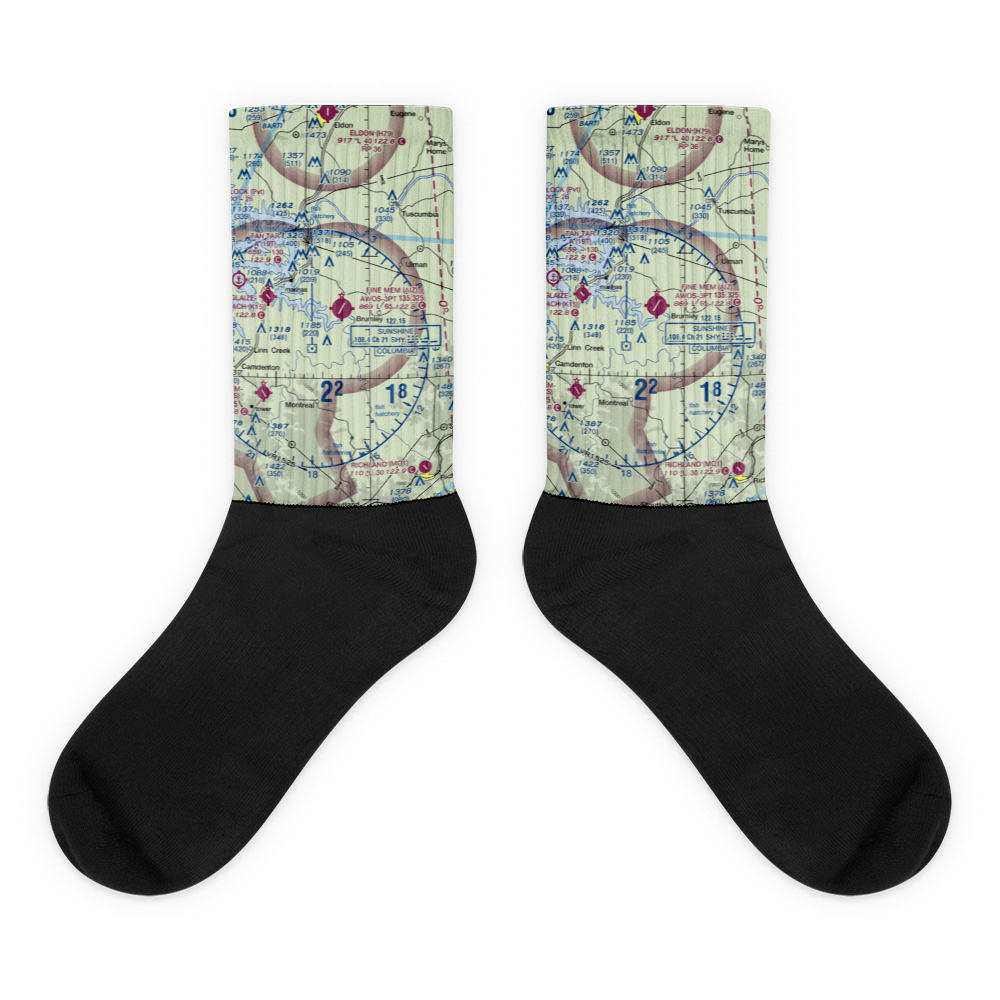 Lee C Fine Memorial Airport (AIZ) VFR Sectional Socks 