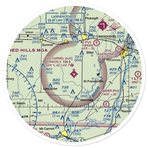 Mount Carmel Municipal Airport (AJG) VFR Sectional Sticker (30 mile)