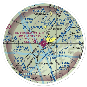 Habersham County Airport (AJR) VFR Sectional Sticker (20 mile)