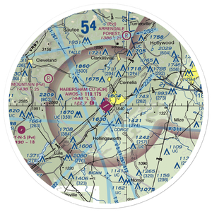 Habersham County Airport (AJR) VFR Sectional Sticker (30 mile)