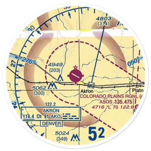 Colorado Plains Regional Airport (AKO) VFR Sectional Sticker (20 mile)