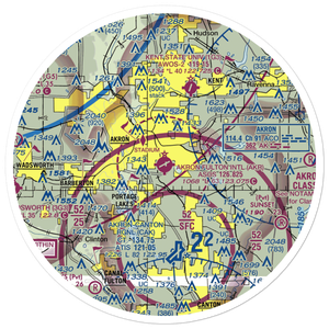 Akron Fulton International Airport (AKR) VFR Sectional Sticker (30 mile)