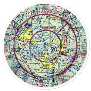 Albany International Airport (ALB) VFR Sectional Sticker (30 mile)