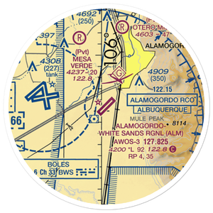 Alamogordo White Sands Regional Airport (ALM) VFR Sectional Sticker (20 mile)